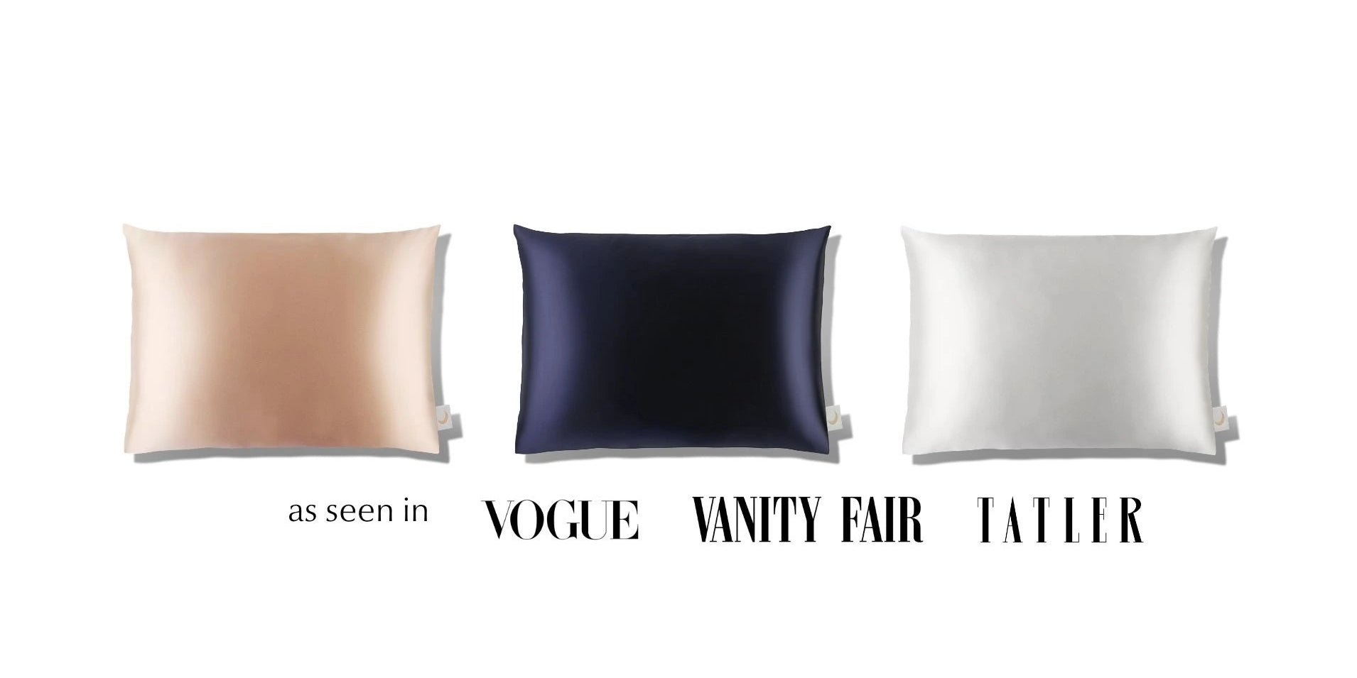 silk pillowcase rosé gold navy blue white