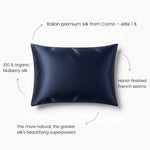 moonchild organic silk pillowcase navy blue