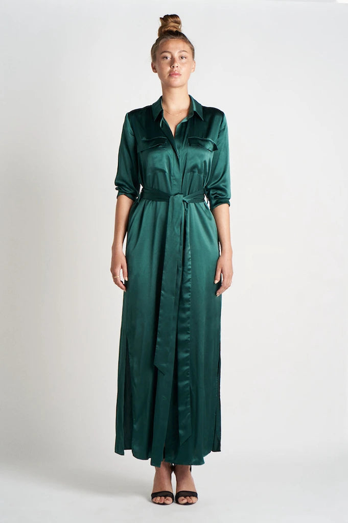 Silk Maxi Shirt Dress Niue Night Sky / S Silk Maxi Shirt Dress Niue Night Sky / S