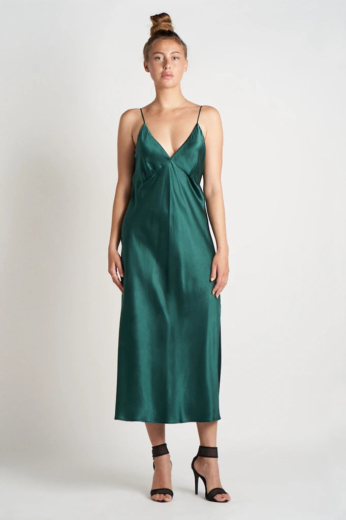 Satin Silk Slip Dress Amaznia / M Satin Silk Slip Dress Amaznia / M