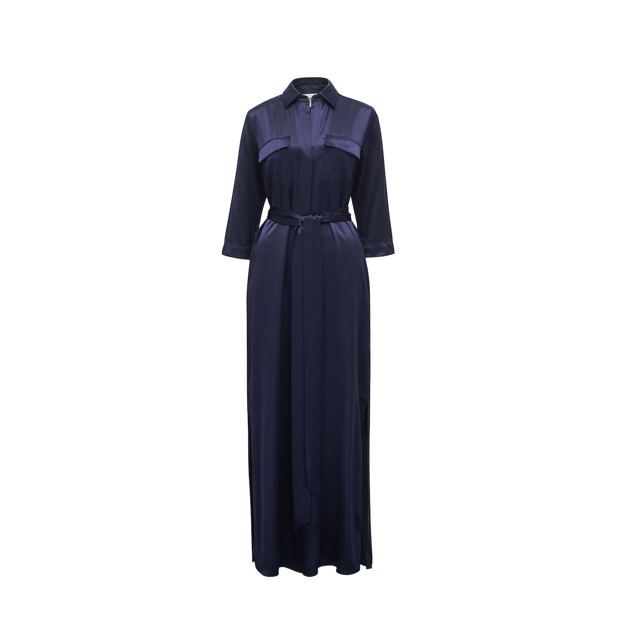 Silk Maxi Shirt DressNiue Night Sky / S Silk Maxi Shirt DressNiue Night Sky / S